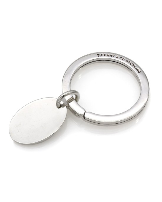 Tiffany & Co. Oval Tag Key Ring in Silver