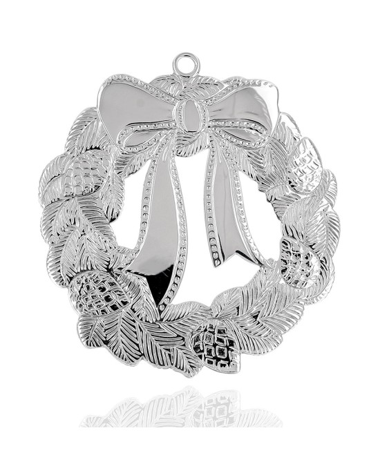 Tiffany & Co. Makers 1996 Wreath Ornament in Sterling Silver