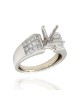 Invisible Princess Diamond Ring Mounting in Platinum