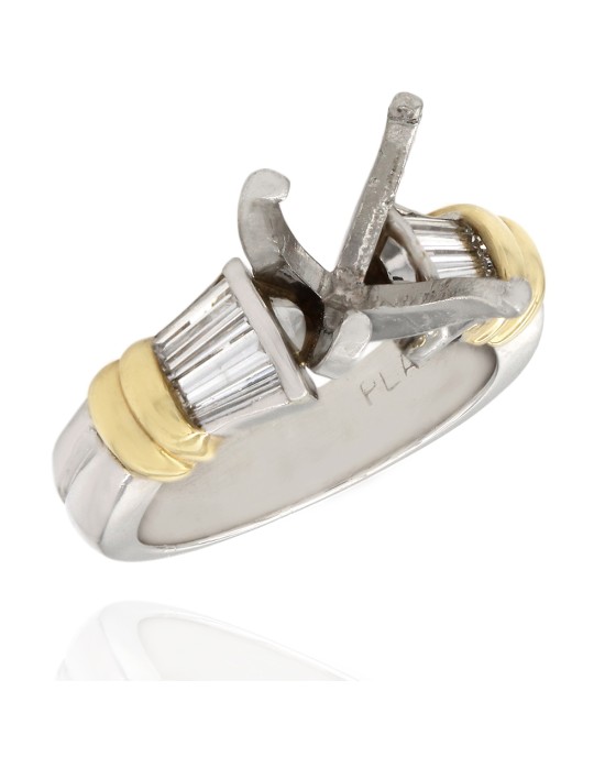 Two-Tone Diamond Mounting in Platinum and Gold
