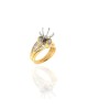 Baguette Diamond Swirl Ring Mounting in Gold