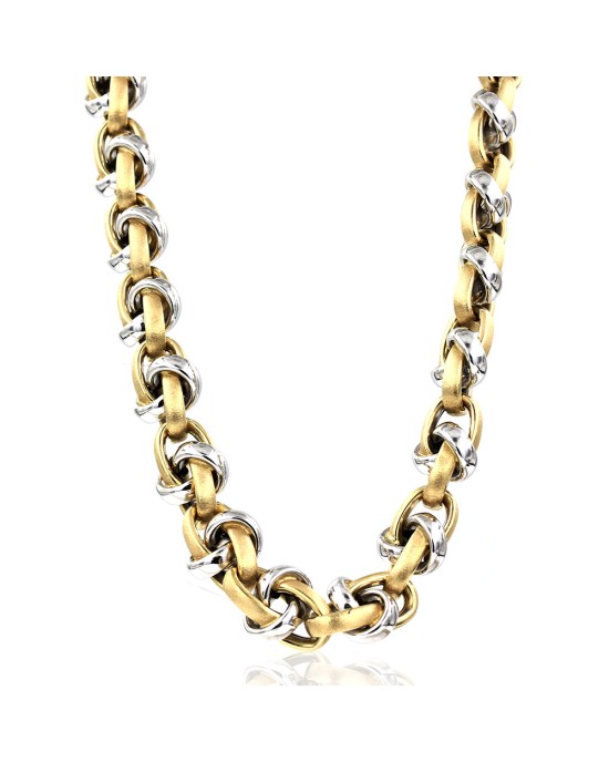 Italian Woven Oval Link Gold Necklace