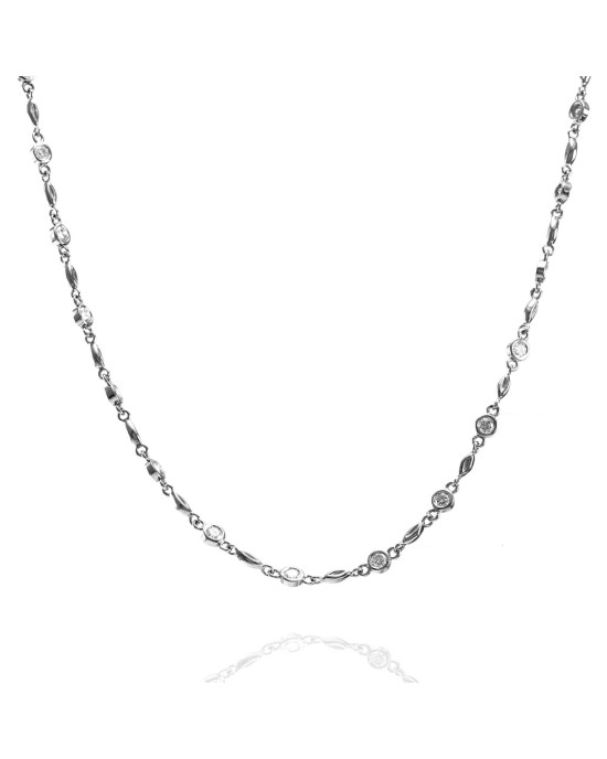 Diamond Station Platinum Necklace