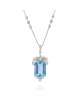 Antique Platinum Aquamarine and Diamond Necklace