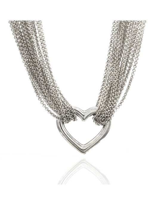 Multi Strand Open Heart Necklace