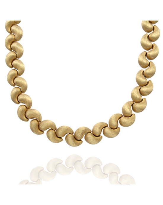 Nanis Textured Scalloped Necklace with Diamond Clasp