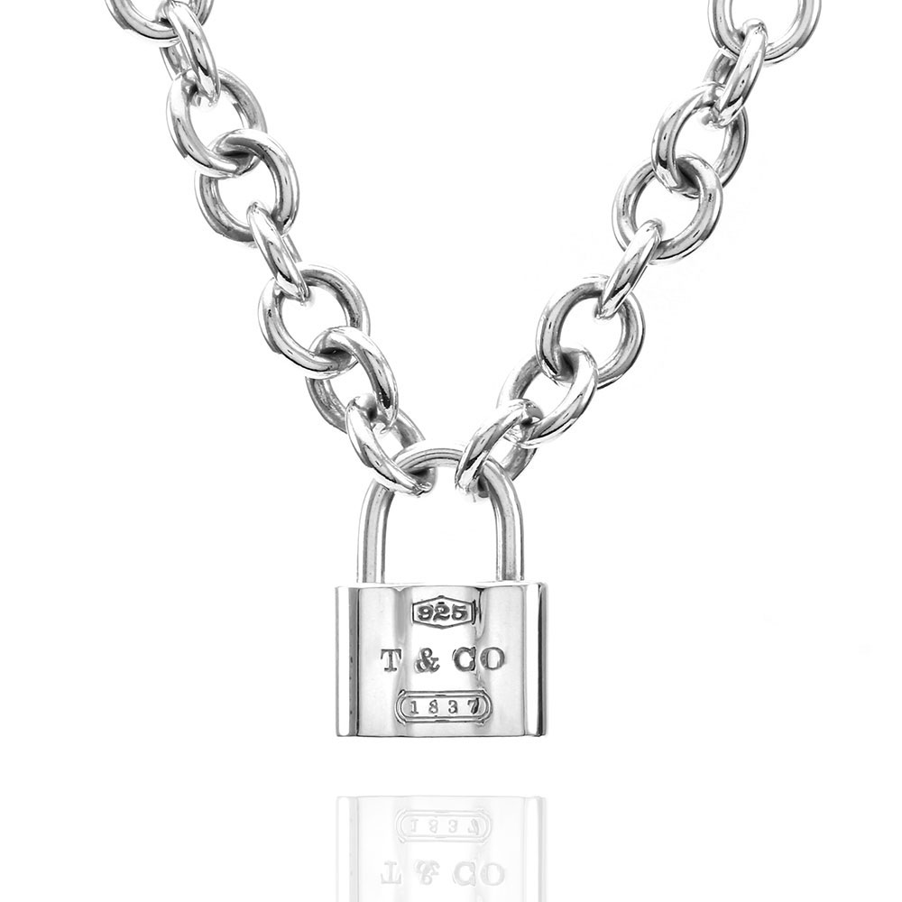 Tiffany & Co.1837™ Silver Lock Pendant 16 chain