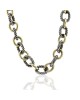 David Yurman Large Oval Link Necklace in Silver and Gold