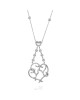 14KW Scroll Heart Diamond Drop Necklace