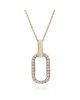 Small Oval, Tag-Shaped Diamond Pendant in 18k Yellow Gold
