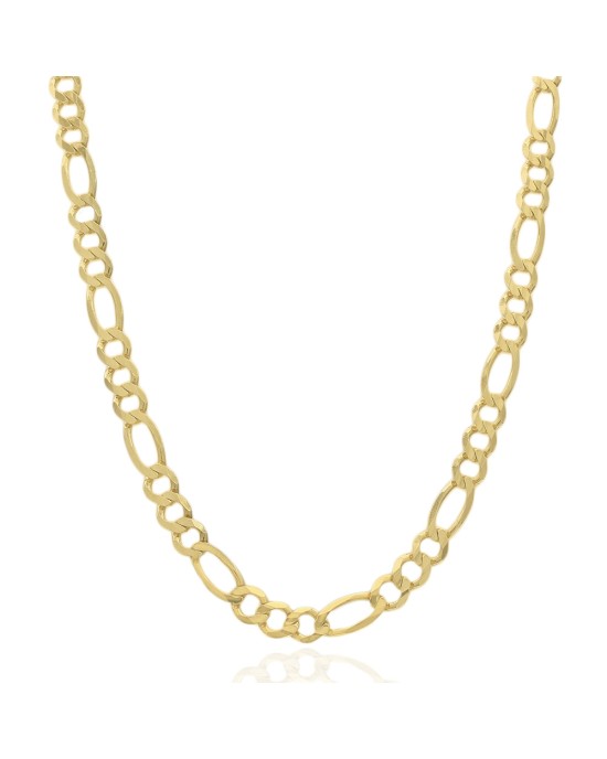 Bright Cut Figaro Link Necklace