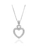 Diamond Double Heart Drop Necklace on Box Chain