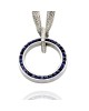 Reversible Diamond and Synthetic Sapphire Circle Necklace