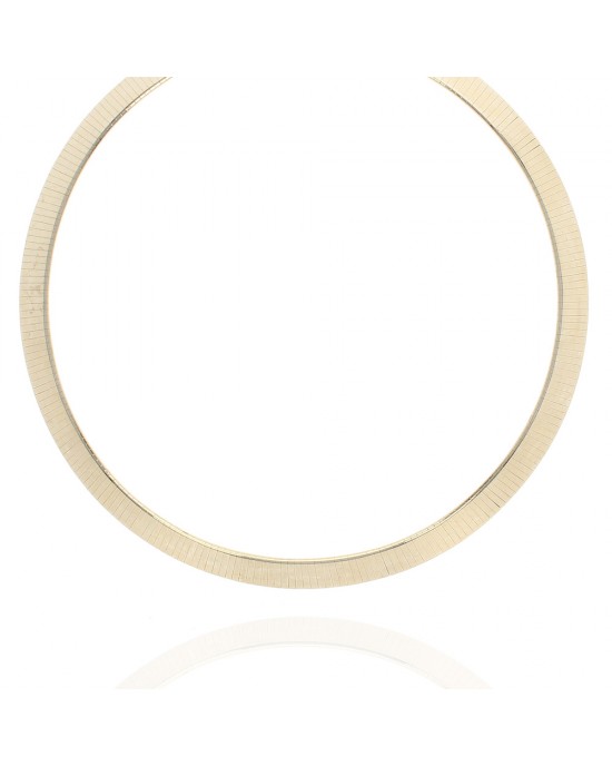 Wide Omega Linkn Necklace in Gold