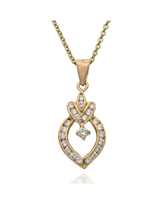 Custom Diamond Heart on Cable Chain Necklace