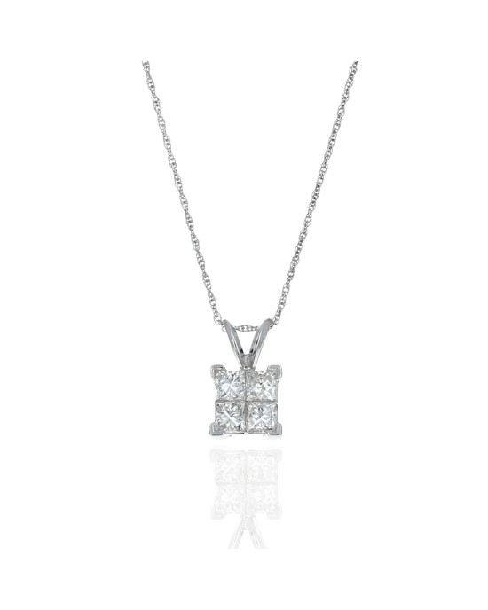 Princess Diamond Drop Necklace