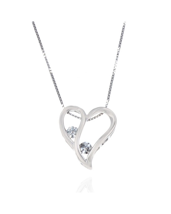 Open Heart with Diamond Accent Necklace