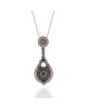 LeVian  Chocolate and White Diamond Drop Necklace