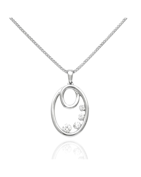 Diamond Oval in Oval Drop Necklace