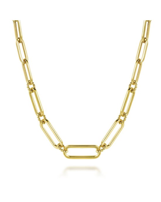 Gabriel & Co.Paperclip and Ball Link Chain Necklace