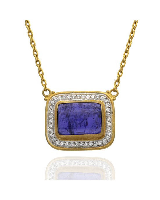 Lika Behar Sloane Tanzanite and Diamond Drop Necklace