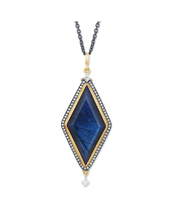 Lika Behar Moondance Labradorite and Diamond Drop Necklace