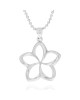Cut Out Flower Pendant on Bead Chain Necklace