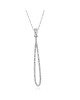 Elongated Open Diamond Drop on Rolo Chain Necklace