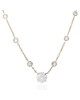 Laser Drilled Round Brilliant Cut Diamond Solitaire Necklace in 14K2T
