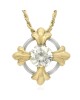 Round Brilliant Cut Diamond Solitaire Necklace in 14K2T