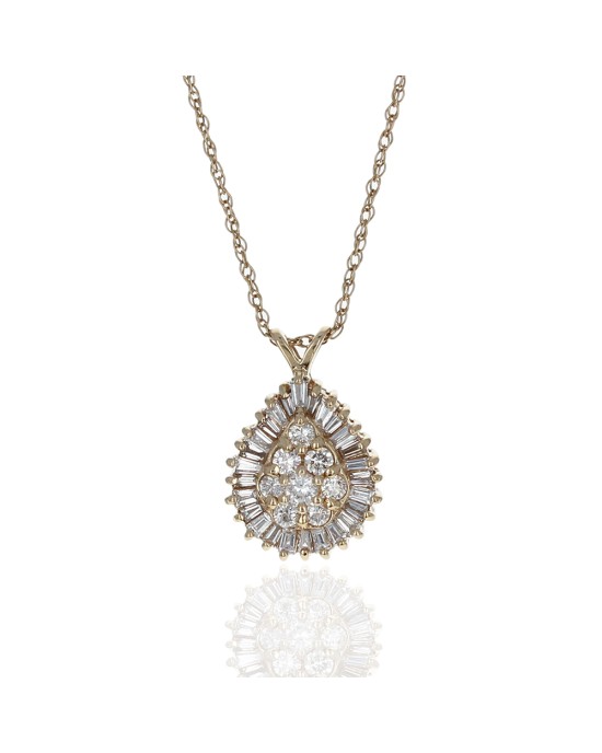 Pear Shape Diamond Drop Necklace