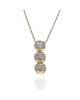 Bezel Link Diamond Drop on Bead Chain Necklace