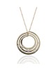 Diamond 3 Row Circle Pendant on Cable Chain Necklace