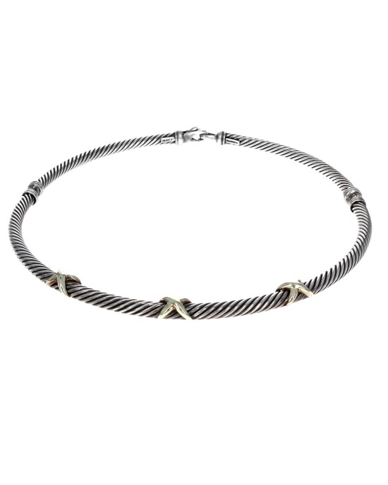 David Yurman Triple X Cable Collar Necklace