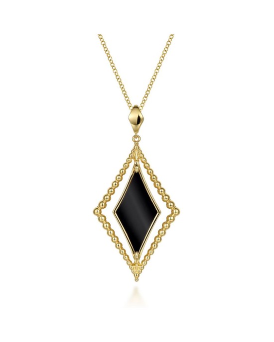 Gabriel & Co. Bujukan Collection Black Onyx Rhombus Necklace