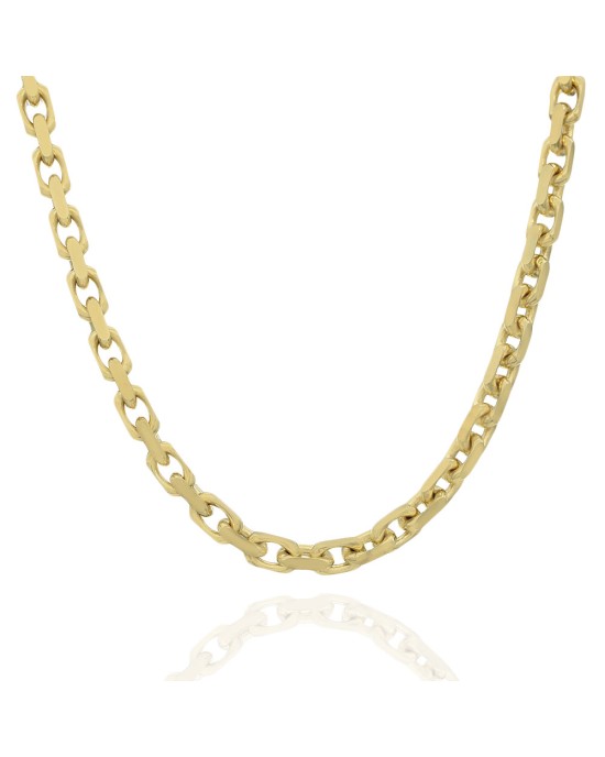 Rectangular Link Chain Necklace in Yellow Gold