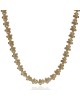 Hibiscus Plumeria Flower Link Necklace in Yellow Gold