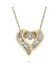 Diamond in Diamond Heart Necklace in White and Yellow Gold