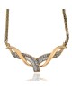 Diamond Crossover Station Chain Necklace in Yellow Gold