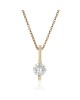 Diamond Solitaire Vertical Bar Necklace in Yellow Gold