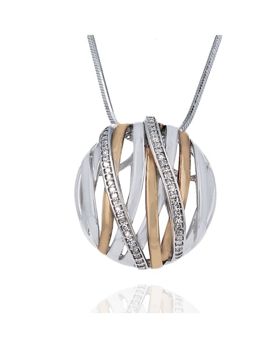 Effy Diamond Open Crossover Dome Pendant Necklace