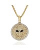 Effy Diamond Halo Lion Necklace in Yellow Gold