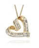Large Diamond Heart Necklace in Yellow Gold