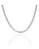 Cuban Link Chain Necklace in White Gold