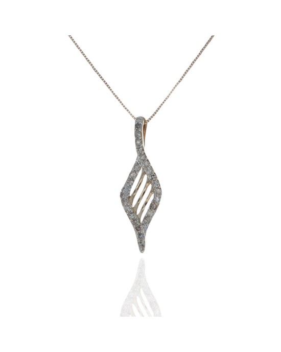 Diamond Bypass Drop Necklace in Yellow Gold