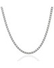 Round Brilliant Cut Diamond Inline Necklace in 18KW by Tennis Connection