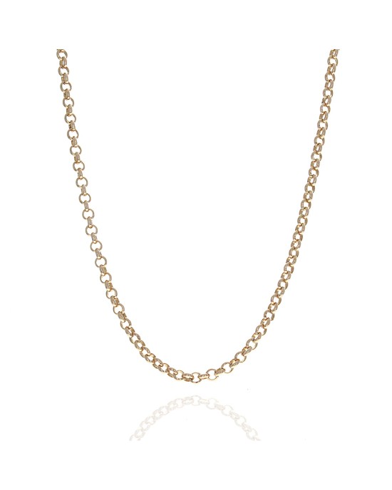 Rolo Link Chain Necklace in 18K Gold