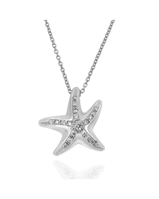 Tiffany & Co. Elsa Peretti Diamnd Starfish Drop Necklace