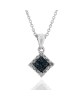 Irradiated Blue and White Diamond Drop Necklace