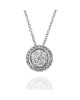 Diamond Cluster Halo Drop Necklace in White Gold